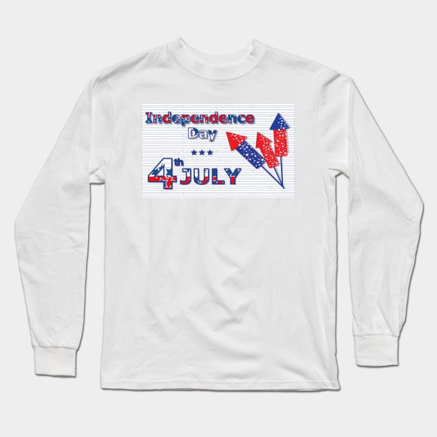 4th July Long Sleeve T-Shirt by creativityrunsfree